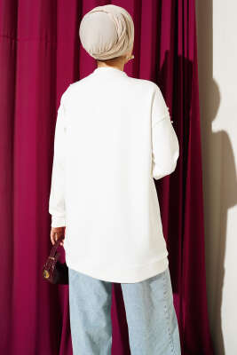 Omuz İncili Loyşa Tunik Ekru - Tunik