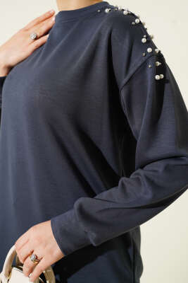 Omuz İncili Loyşa Tunik Füme - Tunik