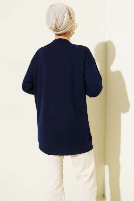 Omuz İncili Loyşa Tunik Lacivert - Tunik