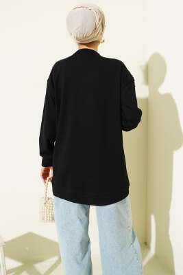 Omuz İncili Loyşa Tunik Siyah - Tunik