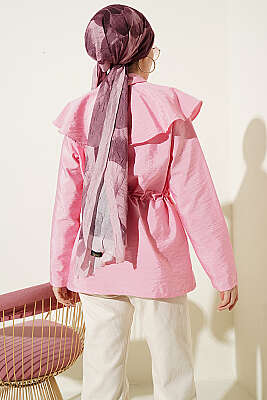 Omuz Parçalı Bel Tünelli Gömlek Pembe - Gömlek