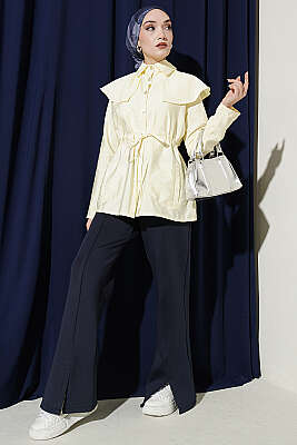 Omuz Parçalı Bel Tünelli Gömlek Sarı - Gömlek