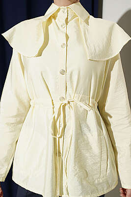 Omuz Parçalı Bel Tünelli Gömlek Sarı - Gömlek