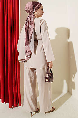 Omuz Pelerinli Modal İkili Takım Taş - İkili Takım