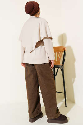 Omuz Şallı Loyşa Tunik Bej - Tunik