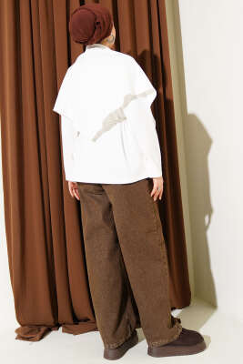 Omuz Şallı Loyşa Tunik Ekru - Tunik