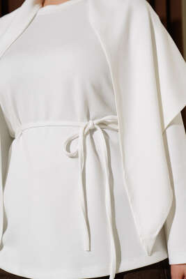 Omuz Şallı Loyşa Tunik Ekru - Tunik