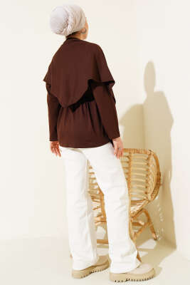 Omuz Şallı Loyşa Tunik Kahve - Tunik
