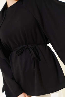 Omuz Şallı Loyşa Tunik Siyah - Tunik