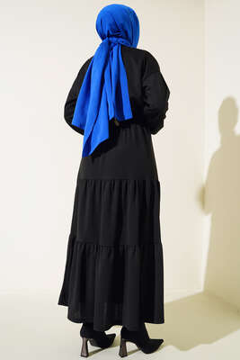 Omuz Taşlı Etekli İkili Takım Siyah - İKİLİ TAKIM