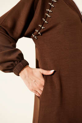 Omuz Taşlı Fermuarlı Loyşa İkili Takım Kahve - İkili Takım