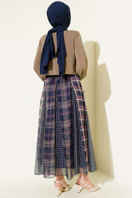 Omuz Vatkalı Degaje Yaka Sandy Bluz Vizon - Bluz