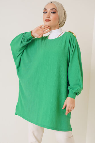 Omuz Zincir Detaylı Yarasa Kol Tunik Benetton 