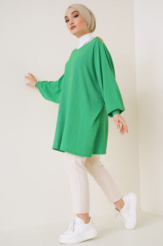 Omuz Zincir Detaylı Yarasa Kol Tunik Benetton - Tunik