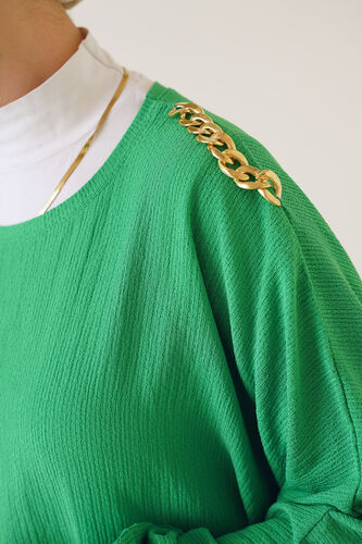 Omuz Zincir Detaylı Yarasa Kol Tunik Benetton - Tunik