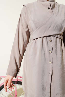 Omuzdan Bağlamalı Tencel İkili Takım Vizon - 700-1000 TL Ürünler