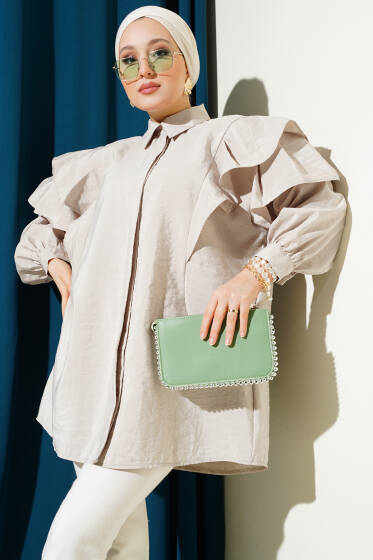 Omuzları Kat Kat Tunik Taş - Tunik