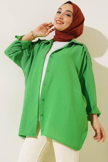 Omuzu Patlı Taşlı Gömek Benetton - Gömlek