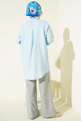 Omuzu Taş Sıralı Gömlek Mavi - Gömlek