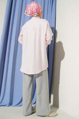 Omuzu Taş Sıralı Gömlek Pembe - Gömlek