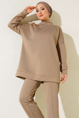 Omzu Çıtçıtlı Scuba İkili Takım Bej - İKİLİ TAKIM