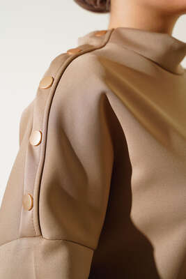 Omzu Çıtçıtlı Scuba İkili Takım Bej - İKİLİ TAKIM