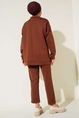 Omzu Çıtçıtlı Scuba İkili Takım Kahve - İKİLİ TAKIM