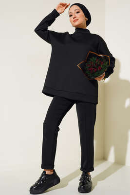 Omzu Çıtçıtlı Scuba İkili Takım Siyah 