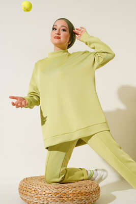 Omzu Çıtçıtlı Scuba İkili Takım Yağ Yeşili 