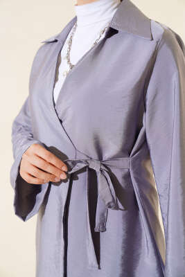 Ön Bağlamalı Kimono İkili Takım Gri - İkili Takım