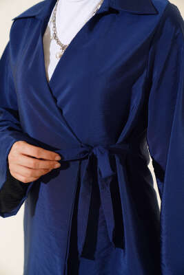 Ön Bağlamalı Kimono İkili Takım Lacivert - İkili Takım
