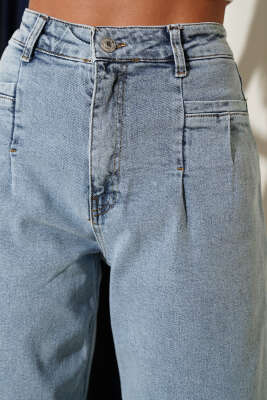 Ön Cep Pens Detaylı Kot Pantolon Buz Mavisi - Kadın Giyim Modelleri