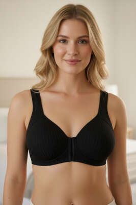 Önden Agraflı Desteksiz Sütyen Siyah 