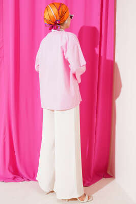 Önden Bağlama Detaylı Terikoton Kimono Pembe - Yılın Fırsatı