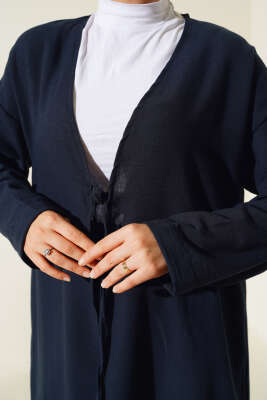 Önden Bağlamalı Keten İkili Takım Parlement - İkili Takım