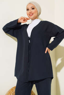 Önden Bağlamalı Keten İkili Takım Parlement - İkili Takım