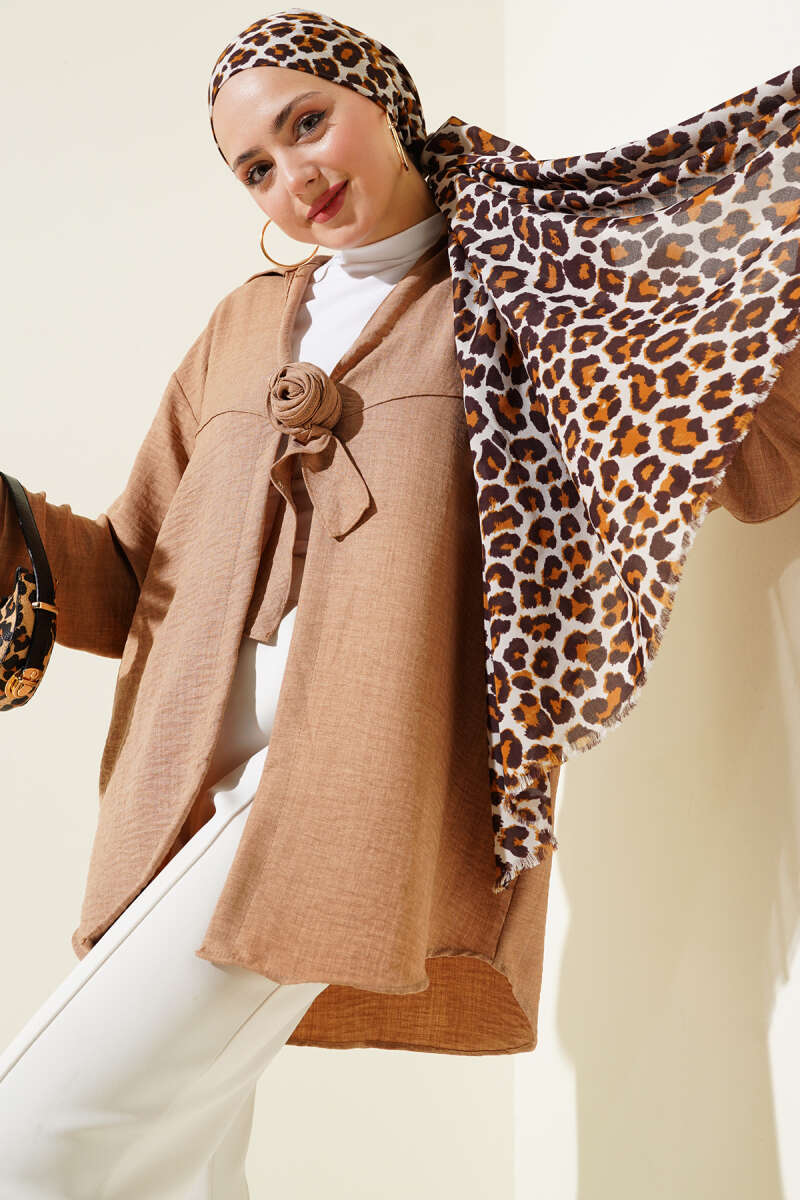 Önden Bağlamalı Kimono Camel