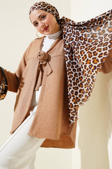 Önden Bağlamalı Kimono Camel - Dış Giyim&Mont