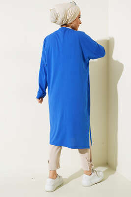 Only Limit Is You Baskılı Uzun Tunik Saks - Tunik