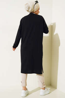 Only Limit Is You Baskılı Uzun Tunik Siyah - Tunik