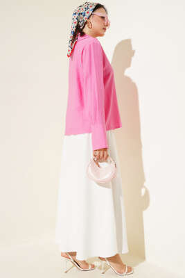Önü Bağcık Detaylı Bluz Pembe - 300-500 TL Ürünler