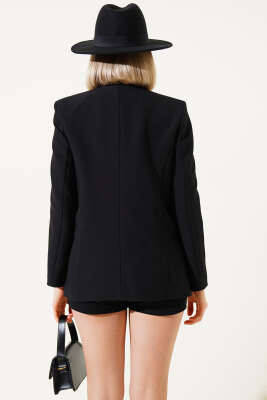 Önü Bağlamalı Astarlı Ceket Siyah - Kadın Giyim Modelleri