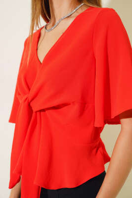 Önü Bağlamalı Bluz Alizarin - Kadın Giyim Modelleri