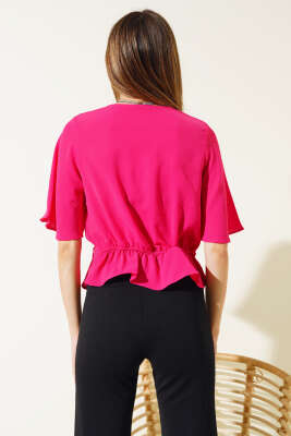 Önü Bağlamalı Bluz Fuşya - Kadın Giyim Modelleri