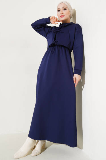 Önü Bağlamalı Ceketli Scuba İkili Takım Lacivert - İkili Takım