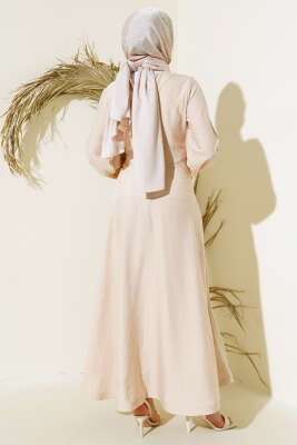 Önü Bağlamalı Elbise Taş - Tesettür Elbise