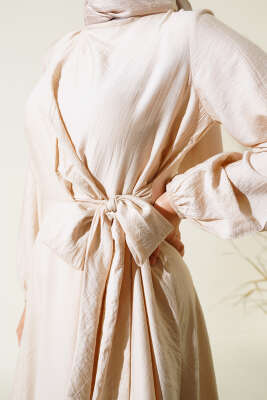 Önü Bağlamalı Elbise Taş - Tesettür Elbise