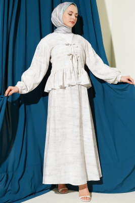 Önü Bağlamalı Fırfırlı Etekli İkili Takım Taş 