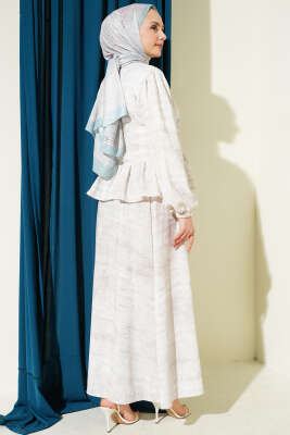 Önü Bağlamalı Fırfırlı Etekli İkili Takım Taş - İkili Takım