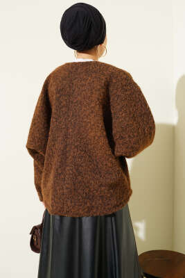 Önü Bağlamalı Keçe Kısa Ceket Kahve - Ceket